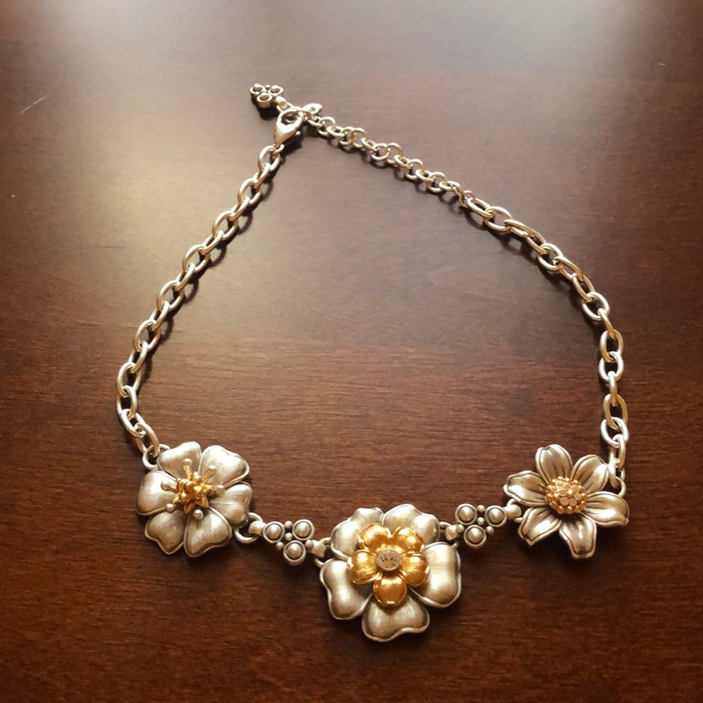 Brighton silver and gold flower necklace